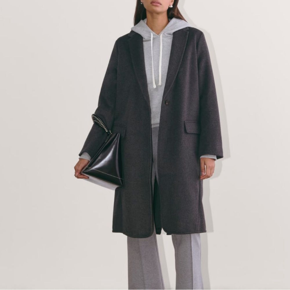 NWT Everlane The Top Coat Charcoal Wool